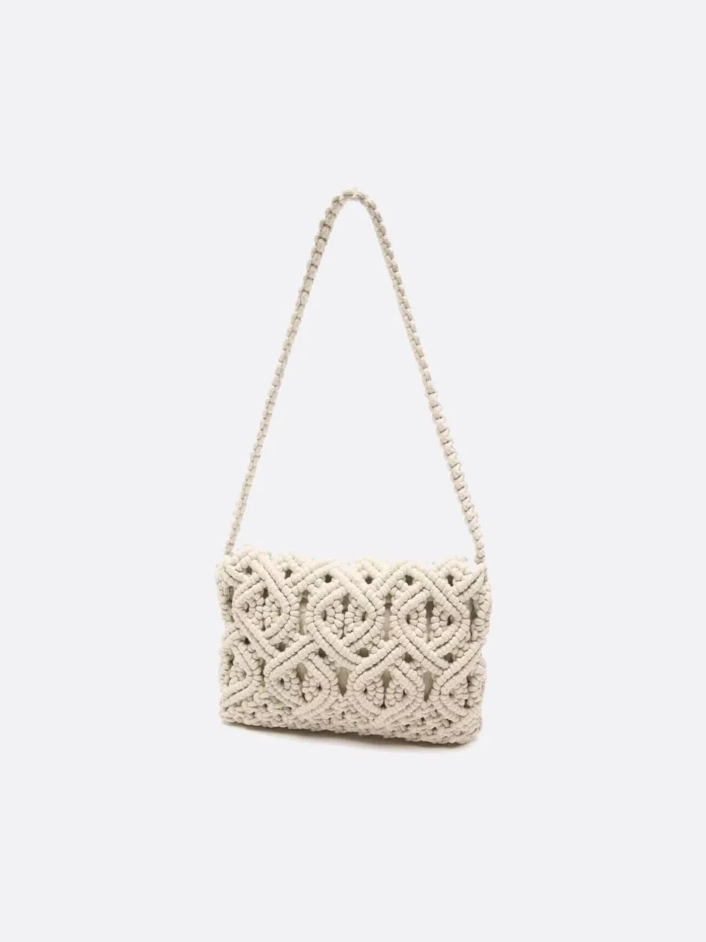 NWT Zara Cream Macramé Shoulder purse - Picture 3 of 7